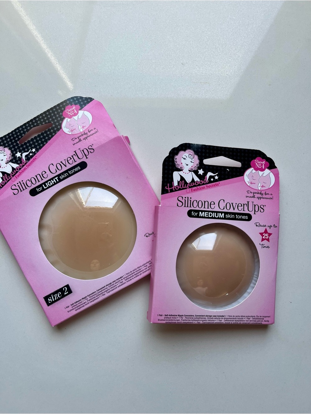 Hollywood Fashion Secrets Silicone CoverUps - Light & Medium. NWT Nipple covers